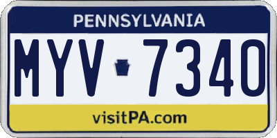 PA license plate MYV7340