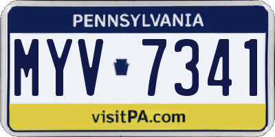 PA license plate MYV7341