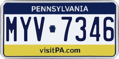 PA license plate MYV7346