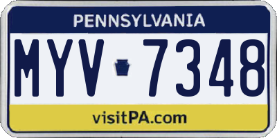 PA license plate MYV7348