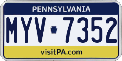PA license plate MYV7352