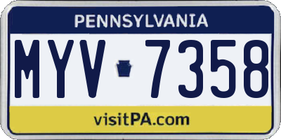 PA license plate MYV7358