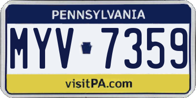 PA license plate MYV7359