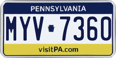 PA license plate MYV7360