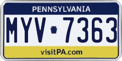 PA license plate MYV7363