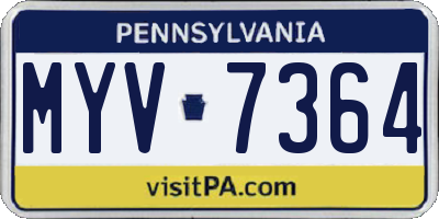 PA license plate MYV7364