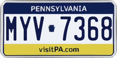 PA license plate MYV7368