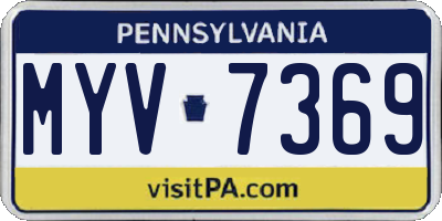 PA license plate MYV7369