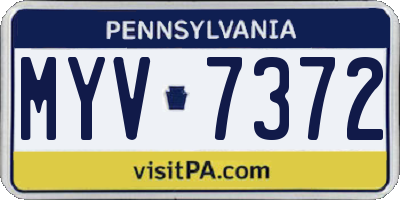 PA license plate MYV7372