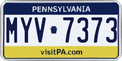 PA license plate MYV7373