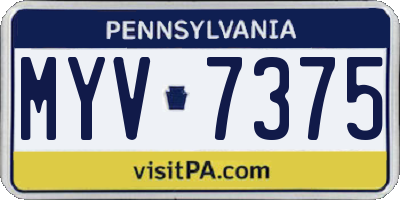 PA license plate MYV7375