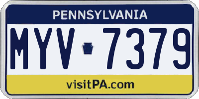 PA license plate MYV7379