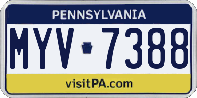 PA license plate MYV7388