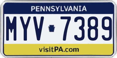 PA license plate MYV7389