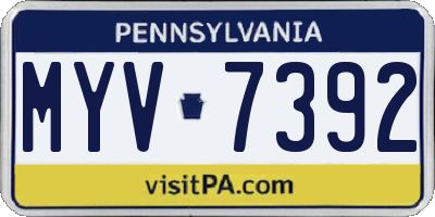 PA license plate MYV7392