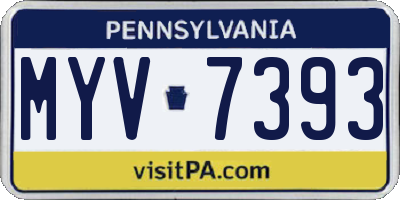 PA license plate MYV7393
