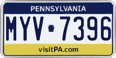 PA license plate MYV7396