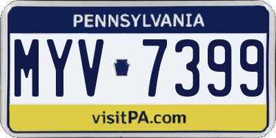PA license plate MYV7399