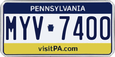 PA license plate MYV7400