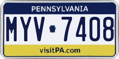 PA license plate MYV7408