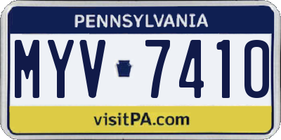 PA license plate MYV7410