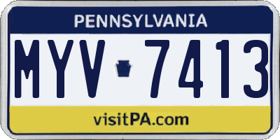 PA license plate MYV7413