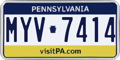PA license plate MYV7414