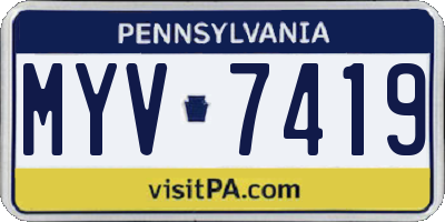 PA license plate MYV7419