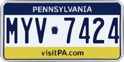 PA license plate MYV7424