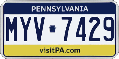 PA license plate MYV7429