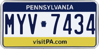 PA license plate MYV7434