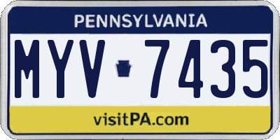 PA license plate MYV7435