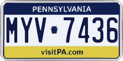 PA license plate MYV7436