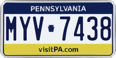 PA license plate MYV7438