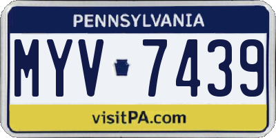 PA license plate MYV7439