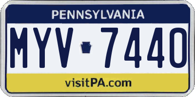 PA license plate MYV7440
