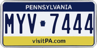 PA license plate MYV7444