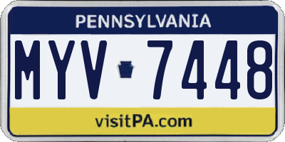 PA license plate MYV7448