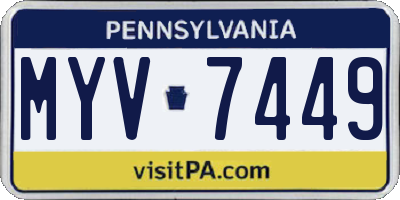 PA license plate MYV7449