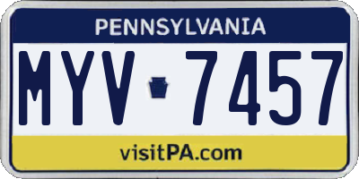PA license plate MYV7457