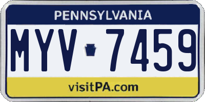PA license plate MYV7459