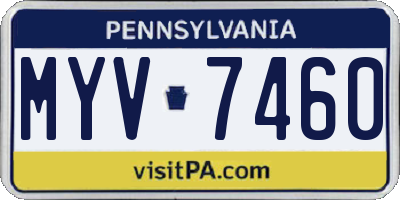 PA license plate MYV7460