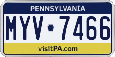 PA license plate MYV7466