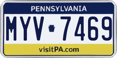 PA license plate MYV7469