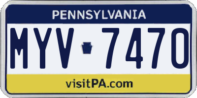 PA license plate MYV7470
