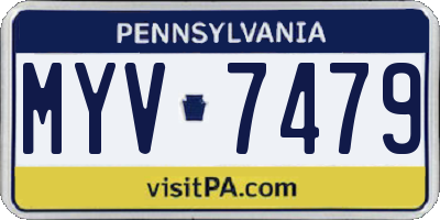 PA license plate MYV7479