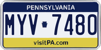 PA license plate MYV7480