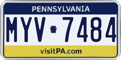 PA license plate MYV7484