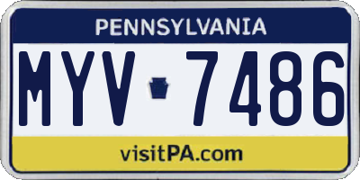 PA license plate MYV7486