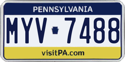 PA license plate MYV7488